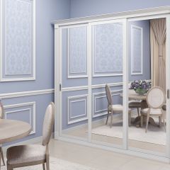 Шкаф-купе 2150 серии NEW CLASSIC K1+K1+K1+B22+PL4 (по 2 ящика лев/прав+F обр.штанга) профиль «Капучино» в Нефтекамске - neftekamsk.mebel24.online | фото