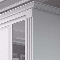 Шкаф-купе 2150 серии NEW CLASSIC K6Z+K1+K6+B22+PL2(по 2 ящика лев/прав+1 штанга+1 полка) профиль «Капучино» в Нефтекамске - neftekamsk.mebel24.online | фото 4