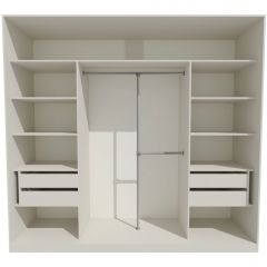 Шкаф-купе 2450 серии NEW CLASSIC K4+K4+K4+B22+PL4 (по 2 ящика лев/прав+F обр.штанга) профиль «Капучино» в Нефтекамске - neftekamsk.mebel24.online | фото 2
