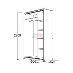 МИРАЖ 15.1 (620) Шкаф для платья и белья в Нефтекамске - neftekamsk.mebel24.online | фото 2