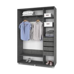 РОЛАНД Шкаф-купе Камень темный (450*1500) Р451 в Нефтекамске - neftekamsk.mebel24.online | фото 5