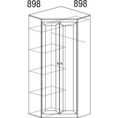 Шкаф угловой №606 Инна (угол 898*898) Денвер темный в Нефтекамске - neftekamsk.mebel24.online | фото 3