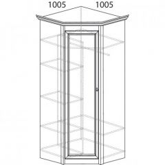 Шкаф угловой №662 "Флоренция" Фасад зеркало (угол 1005*1005) Дуб оксфорд в Нефтекамске - neftekamsk.mebel24.online | фото 2