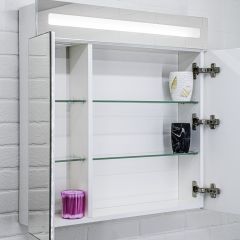 Шкаф-зеркало Аврора 60 с подсветкой LED Домино (DV8005HZ) в Нефтекамске - neftekamsk.mebel24.online | фото 7