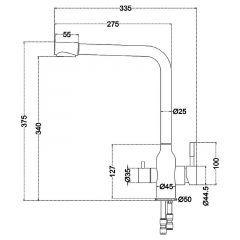 Смеситель д/кухни MELANA-F610304 Stello нерж.сталь, с переключателем на фильтр, однорычажный, сатин в Нефтекамске - neftekamsk.mebel24.online | фото 4