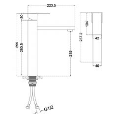 Смеситель д/ум MELANA-F610202 Cubo нерж.сталь, однорычажный, сатин, литой излив в Нефтекамске - neftekamsk.mebel24.online | фото 3