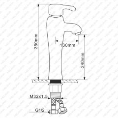 Смеситель д/ум MLN-F-001CBK керамический (Черный) в Нефтекамске - neftekamsk.mebel24.online | фото 2
