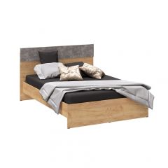 Спальня Асти Кровать (сп/м 1400*2000мм) (Дуб крафт золотой/Ателье светлое НАСТИЛ) в Нефтекамске - neftekamsk.mebel24.online | фото