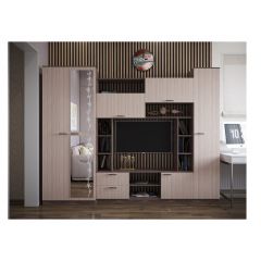 Стенка Марта 11 (Ясень темный/светлый) в Нефтекамске - neftekamsk.mebel24.online | фото 2