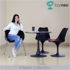 Стол Barneo T-3 Tulip style (RAL9017 черный, D100) в Нефтекамске - neftekamsk.mebel24.online | фото 2