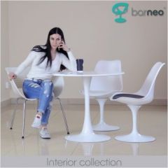 Стул Barneo N-8 Tulip style белый с черной подушкой в Нефтекамске - neftekamsk.mebel24.online | фото 4