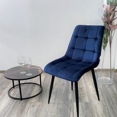 Стул CHIC BLUVEL-86 NAVY BLUE / черный каркас М-City в Нефтекамске - neftekamsk.mebel24.online | фото 5