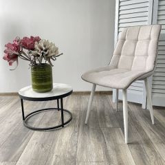 Стул CHIC HE622-01/ HE622-05 топленое молоко, ткань/ белый каркас М-City в Нефтекамске - neftekamsk.mebel24.online | фото 4