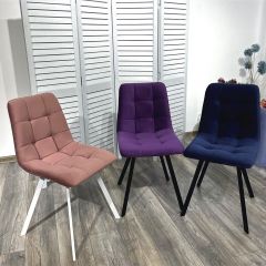 Стул CHILLI-Q SQUARE розовый #15, велюр / белый каркас, 4 шт./1 к, М-City в Нефтекамске - neftekamsk.mebel24.online | фото 5