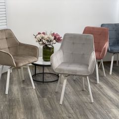 Стул MAVERICK 360 град. поворот. BLUVEL-40 BEIGE/ белый каркас, М-City в Нефтекамске - neftekamsk.mebel24.online | фото 3