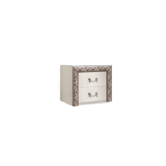 Тумба прикроватная (2 ящика) Тиффани Premium слоновая кость/серебро (ТФТП-2(П) в Нефтекамске - neftekamsk.mebel24.online | фото