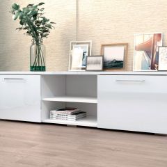 Тумба ТВ 1500 (ЛДСП Белый/Белый глянец) в Нефтекамске - neftekamsk.mebel24.online | фото