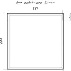 Зеркало Corsica 600х600 black без подсветки Sansa (SB1064Z) в Нефтекамске - neftekamsk.mebel24.online | фото 4