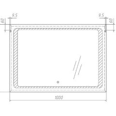 Зеркало Galaxy 100 alum с подсветкой Sansa (SG1008Z) в Нефтекамске - neftekamsk.mebel24.online | фото 7