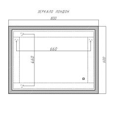 Зеркало Лондон 800х600 с подсветкой Домино (GL7019Z) в Нефтекамске - neftekamsk.mebel24.online | фото 8