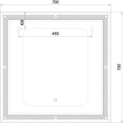 Зеркало Паликир 700х700 с подсветкой Домино (GL7051Z) в Нефтекамске - neftekamsk.mebel24.online | фото 6