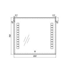 Зеркало Quadro 80 alum с подсветкой Sansa (SQ1017Z) в Нефтекамске - neftekamsk.mebel24.online | фото 7