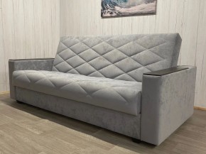Диван Престиж-15 (НПБ+МДФ) велюр Sensey silver в Нефтекамске - neftekamsk.mebel24.online | фото 2