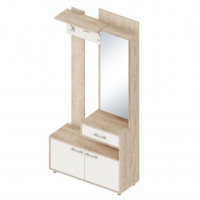 ГРАФ Вешалка с зеркалом ПРАВОЕ исполнение (перламутр) в Нефтекамске - neftekamsk.mebel24.online | фото 1