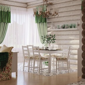 Комлект Вествик обеденный стол и четыре стула, массив сосны, цвет белый в Нефтекамске - neftekamsk.mebel24.online | фото 1