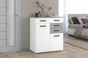 Комод Ева (Белый текстурный/Бетонный камень) в Нефтекамске - neftekamsk.mebel24.online | фото