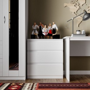 Комод КАСТОР с тремя ящиками, цвет белый в Нефтекамске - neftekamsk.mebel24.online | фото 3