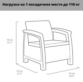 Комплект мебели Корфу Рест (Corfu Rest - without table) графит в Нефтекамске - neftekamsk.mebel24.online | фото 3