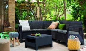 Комплект мебели угловой Корфу Релакс Сет (CORFU II RELAX SET) графит в Нефтекамске - neftekamsk.mebel24.online | фото 3