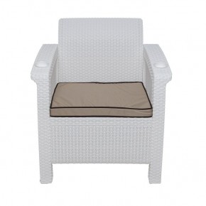 Комплект на балкон Yalta Premium Balcony Set (Ялта) белый (+подушки под спину) в Нефтекамске - neftekamsk.mebel24.online | фото 5