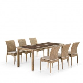 Комплект плетеной мебели T365/Y380B-W65 Light Brown (6+1) в Нефтекамске - neftekamsk.mebel24.online | фото 1
