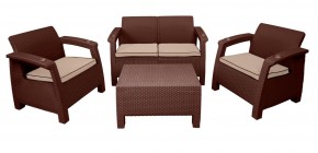 Комплект уличной мебели Yalta Premium Terrace Set (Ялта) шоколадый (+подушки под спину) в Нефтекамске - neftekamsk.mebel24.online | фото