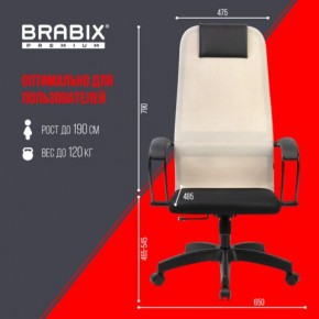 Кресло BRABIX PREMIUM "Ultimate EX-800" пластик, плотная двойная сетка Х2, черное/бежевое, 532916 в Нефтекамске - neftekamsk.mebel24.online | фото 6