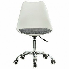 Кресло стул BRABIX "Eames MG-310 CH", хром, пластик белый, ткань серая, 532924 в Нефтекамске - neftekamsk.mebel24.online | фото 1