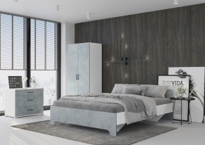 Кровать 1,6 VICTOR + основание (Белый-Бетон) в Нефтекамске - neftekamsk.mebel24.online | фото 4