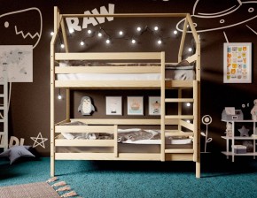Кровать-домик двухъярусная 80*160 без покраски в Нефтекамске - neftekamsk.mebel24.online | фото 2