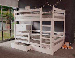 Кровать двухъярусная без крыши 80*190 Белый в Нефтекамске - neftekamsk.mebel24.online | фото