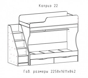 КАПРИЗ-22 Кровать двухъярусная 800 настил ЛДСП в Нефтекамске - neftekamsk.mebel24.online | фото 2