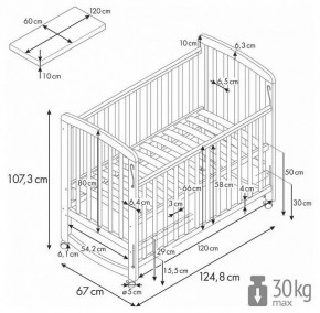 Кроватка Polini Kids Simple 304 в Нефтекамске - neftekamsk.mebel24.online | фото 9