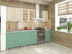 Кухня модульная Луксор бирюза-кремовый в Нефтекамске - neftekamsk.mebel24.online | фото