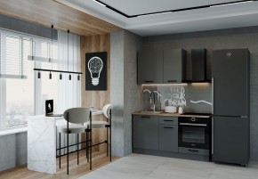 Кухонный гарнитур Антрацит 1600 (Стол. 38мм) в Нефтекамске - neftekamsk.mebel24.online | фото