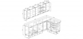 Кухонный гарнитур угловой Санторини 2600*1600 (Стол. 26мм) в Нефтекамске - neftekamsk.mebel24.online | фото 2