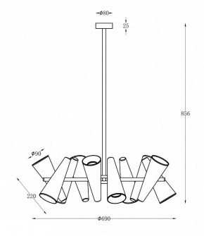 Люстра на штанге Maytoni Giro MOD095PL-10BS в Нефтекамске - neftekamsk.mebel24.online | фото 2