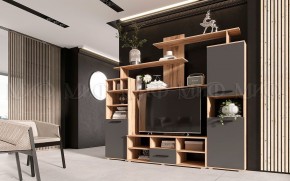 МИНИ-2 Гостиная (МДФ) Графит/Дуб Крафт в Нефтекамске - neftekamsk.mebel24.online | фото