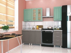 Модульная кухня Луксор серый-бирюза в Нефтекамске - neftekamsk.mebel24.online | фото 1