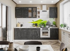 Модульная кухня Марбл мрамор дарк в Нефтекамске - neftekamsk.mebel24.online | фото 1